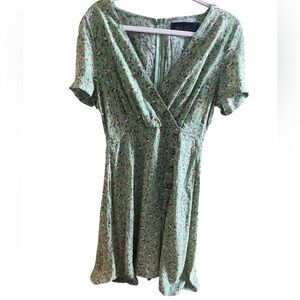 Blue Rain Vintage 90’s Green Floral Button Down Dress